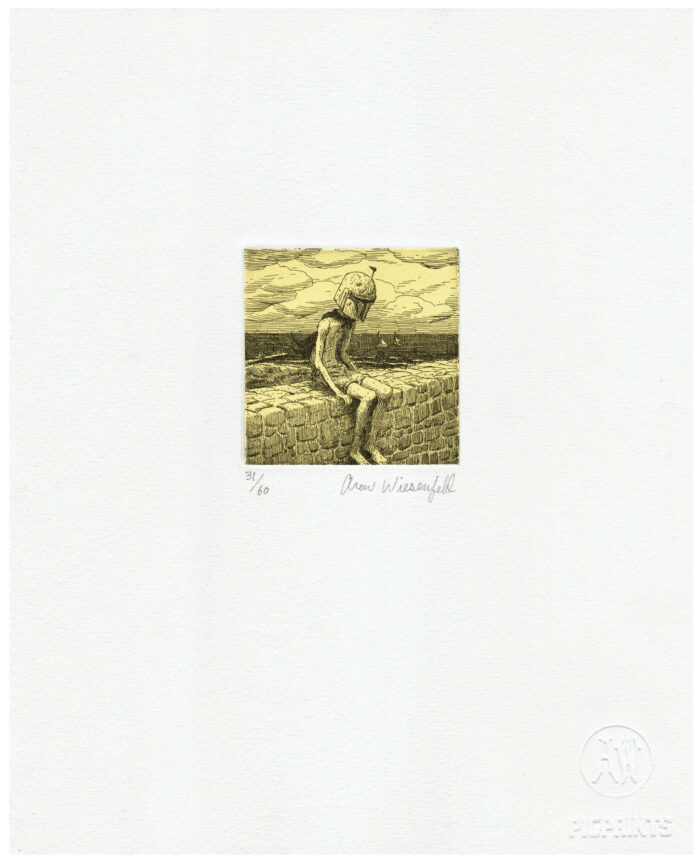 Aron Wiesenfeld- "Watcher" etching printed by pigprints Milan 2022