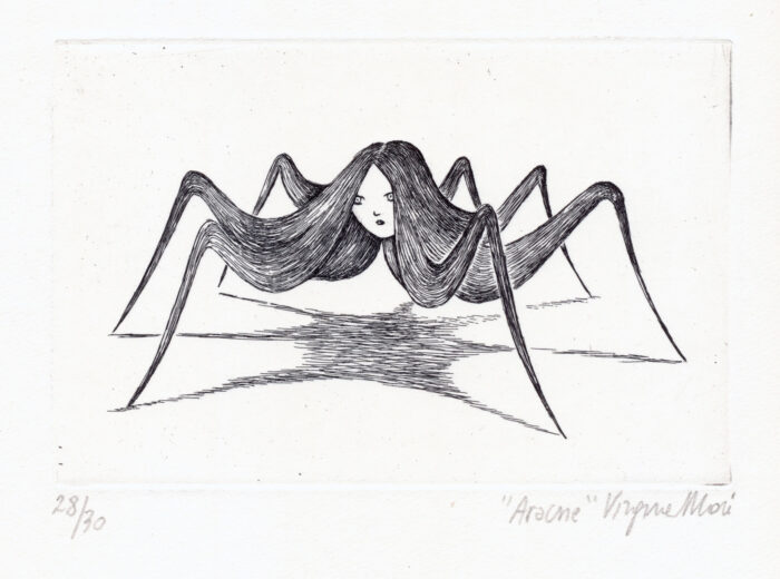 Virginia Mori Aracne etching